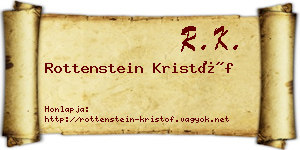 Rottenstein Kristóf névjegykártya
